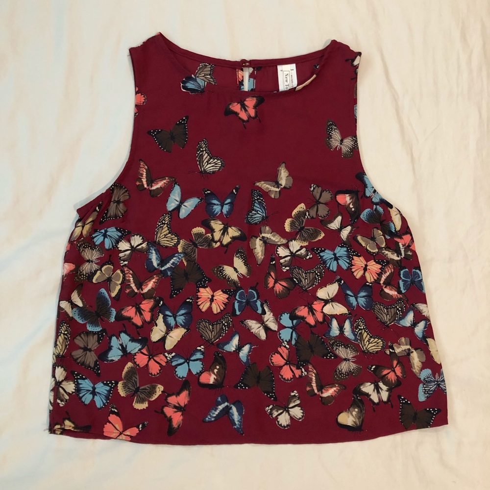 Sleeveless Butterfly Blouse